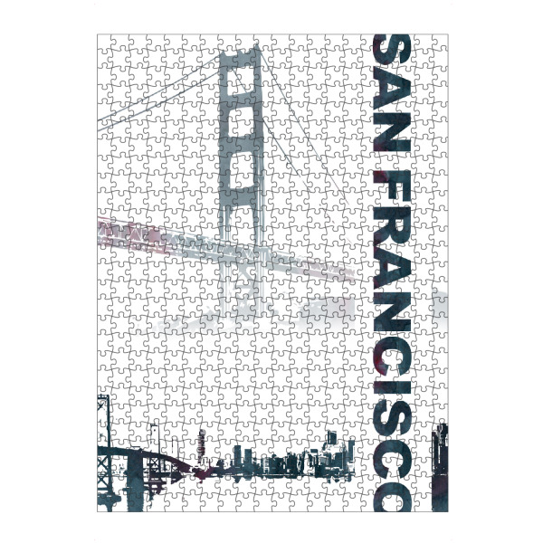 Puzzle Ravensburger "San Francisco & Golden Gate Bridge" artboxONE - Schwarzweiß,Architektur,Städte / San Francisco