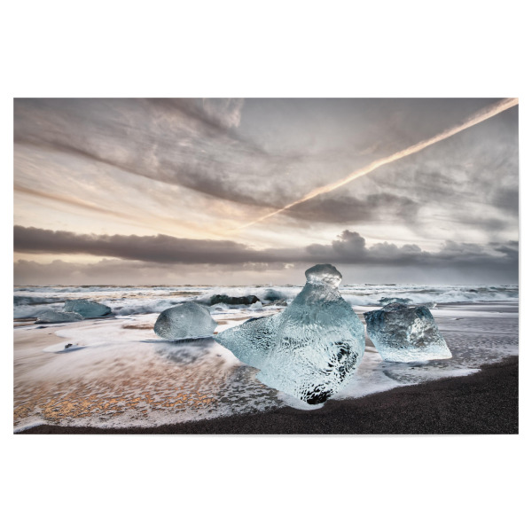 Poster "Island - Eisblöcke am Strand" artboxONE - Natur,Reise,Reise / Strand und Meer