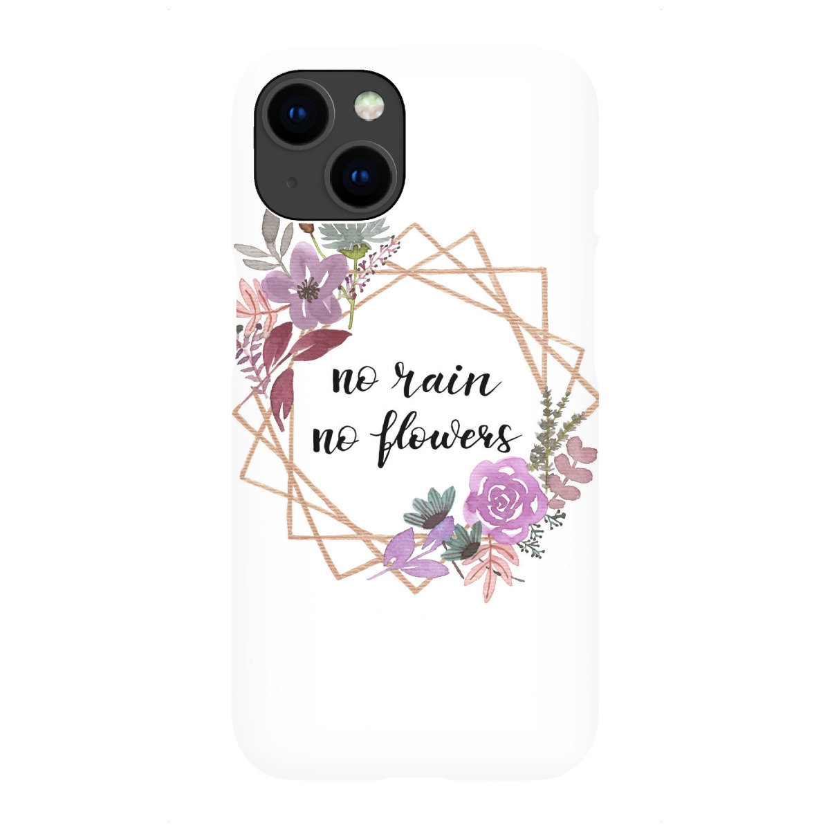 iPhone "No Rain No Flowers Handlettering" Premium-Case Handyhülle artboxONE