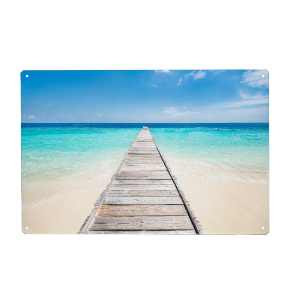 Holzbild "Steg am Meer" artboxONE - Reise / Strand und Meer,Buchstaben / M