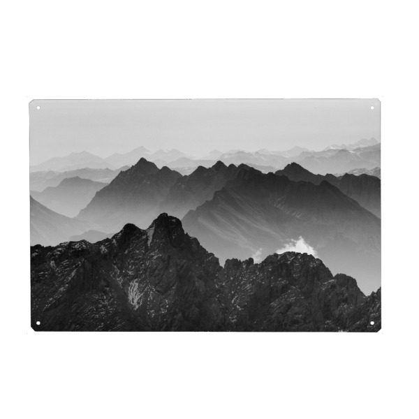 Metall Poster "Alpengipfel" artboxONE - Natur,Reise,Schwarzweiß