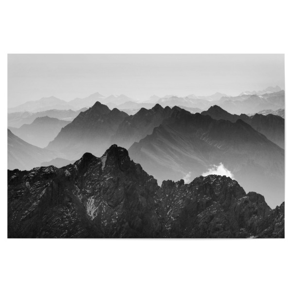 Poster 30x20 cm "Alpengipfel" artboxONE - Natur,Reise,Schwarzweiß