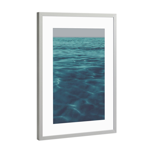 Poster mit Rahmen Silber "Deep Blue Ocean View" artboxONE - Natur,Reise - Ocean,Blue,Beach,Travel