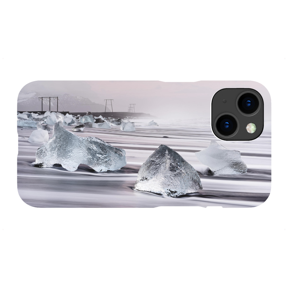 iPhone "Morgenlicht am Eisstrand in Island" Premium-Case Handyhülle artboxONE
