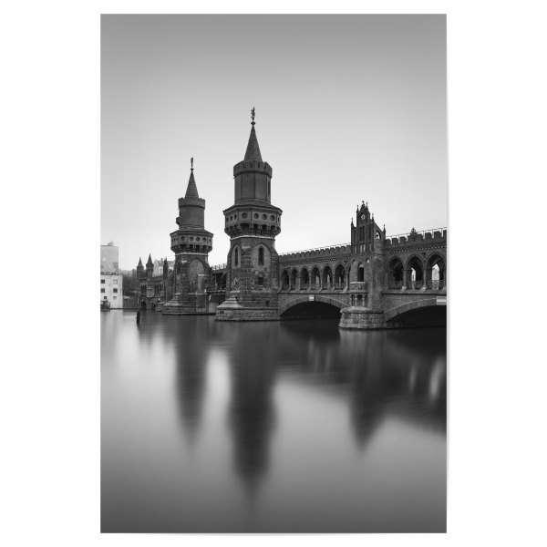 Poster "Berliner Oberbaumbrücke" artboxONE - Städte / Berlin - Berlin,Oberbaumbrücke,Schwarzweiß,Monochrom,Architektur,Brücke,Spree