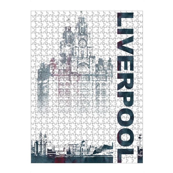 Puzzle Ravensburger "Liverpool & Royal Liver Building" artboxONE - Städte - England,Uk,Mersey,Fluss,City,Architecture,Liverpool - Bild england