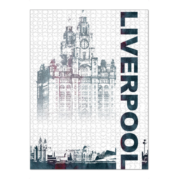 Puzzle Ravensburger "Liverpool & Royal Liver Building" artboxONE - Städte - England,Uk,Mersey,Fluss,City,Architecture,Liverpool - Bild england