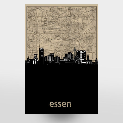 Essen skyline map Essen skyline map