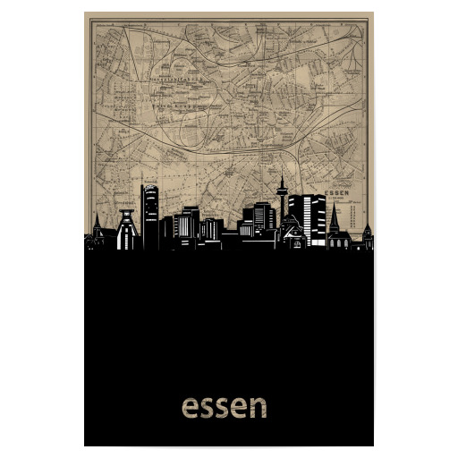 Essen skyline map Essen skyline map
