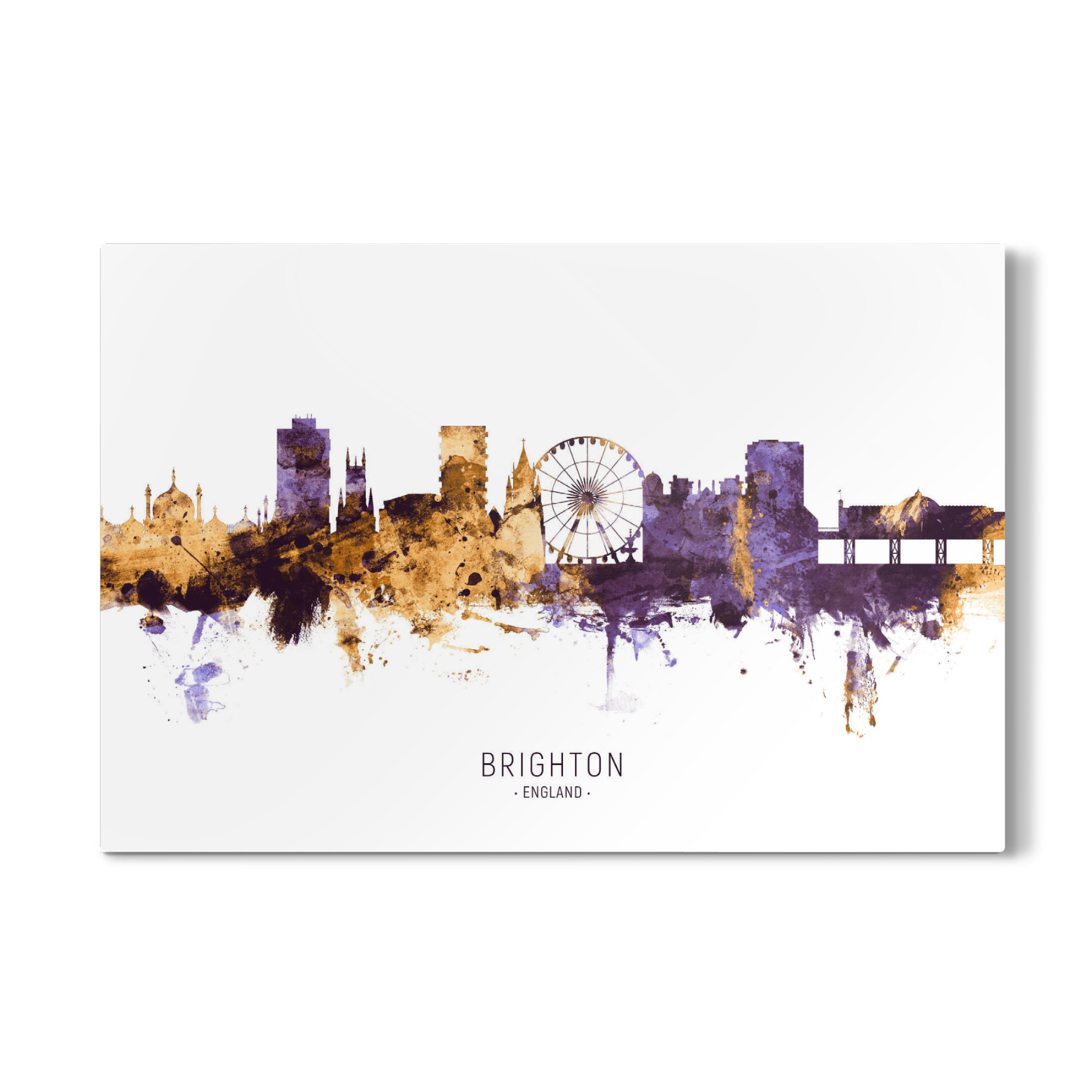 Galerie-Print "Brighton Skyline PurpleGold" 75x50 cm artboxONE