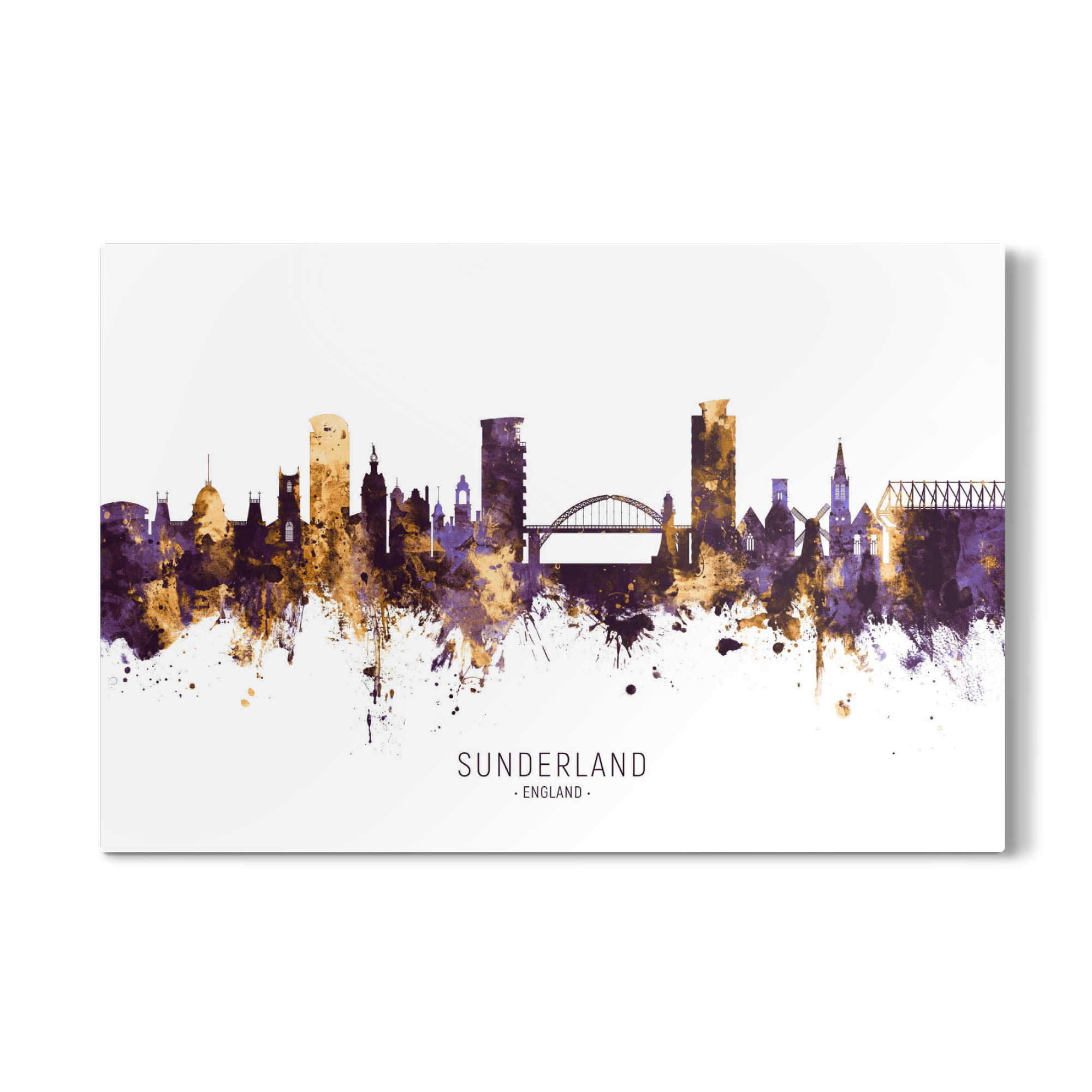 Galerie-Print "Sunderland Skyline PurpleGold" 30x20 cm artboxONE