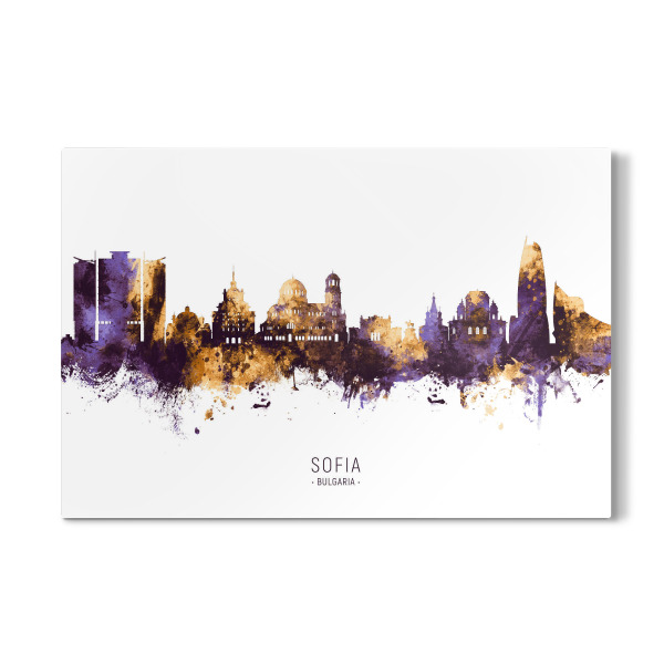 Galerie-Print "Sofia Bulgaria Skyline PurpleGold" 30x20 cm artboxONE