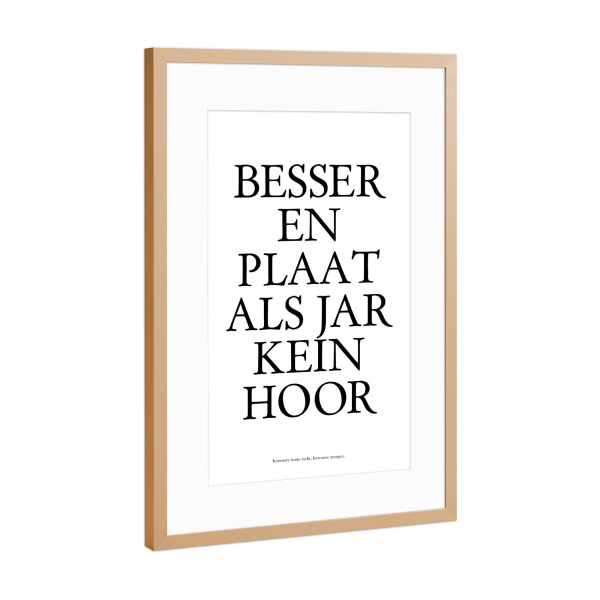 Poster mit Rahmen Kupfer "Besser en Plaat... - Köln" artboxONE - Städte / Köln,Typografie,Schwarzweiß,Männer,Lustig