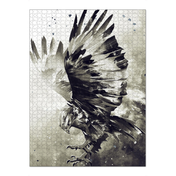 Puzzle Ravensburger "Eagle (matart)" artboxONE - Tiere,Schwarzweiß - Eagle,Bird,Birds,Animal,Animals,Wild - Bild eagle