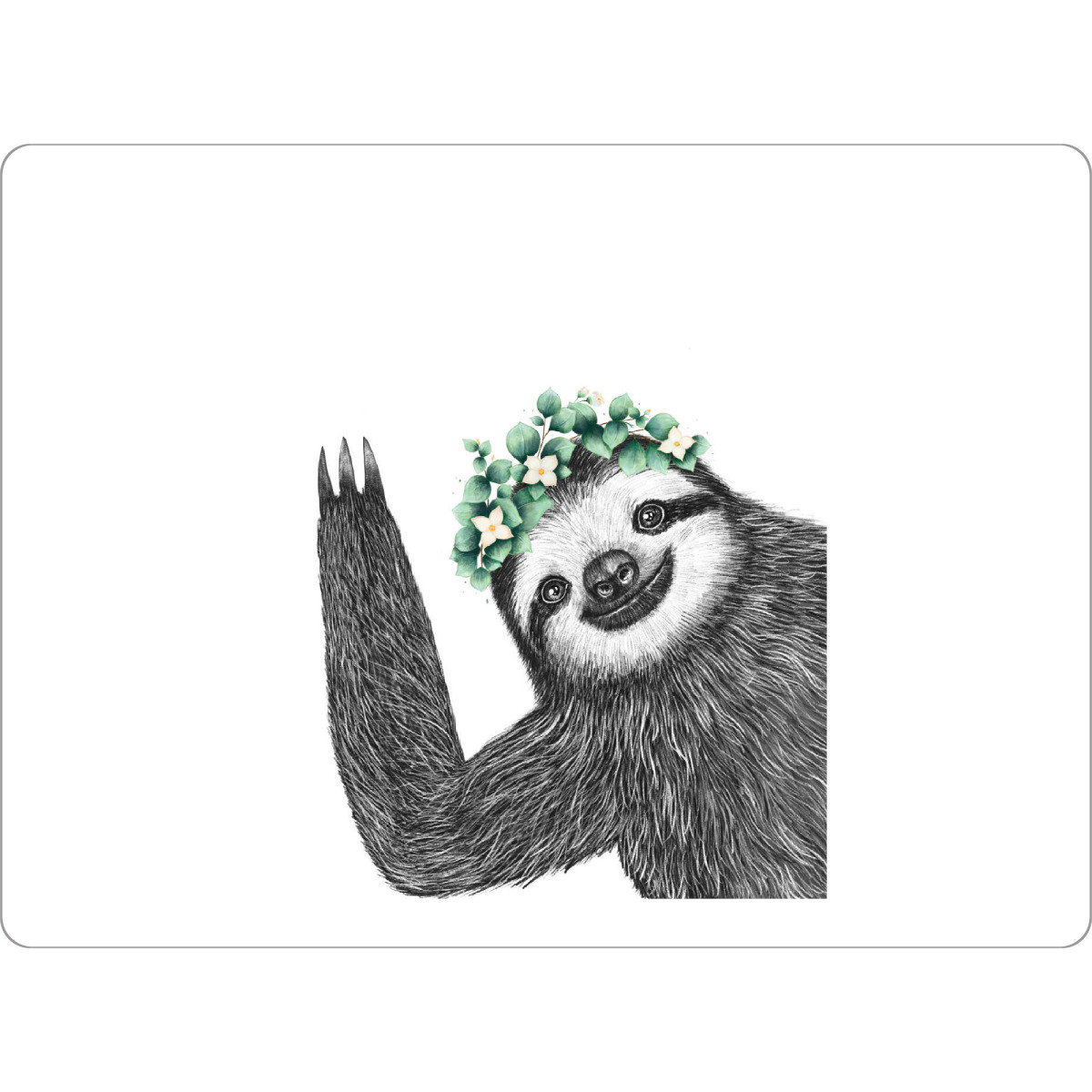 Tischset "Sloth with eucalyptus" artboxONE - Natur,Floral,Tiere,Lustig - Sloth,Eucalyptus,Cute,Graphic,Eucalyptus leaf,Hello - Bild sloth