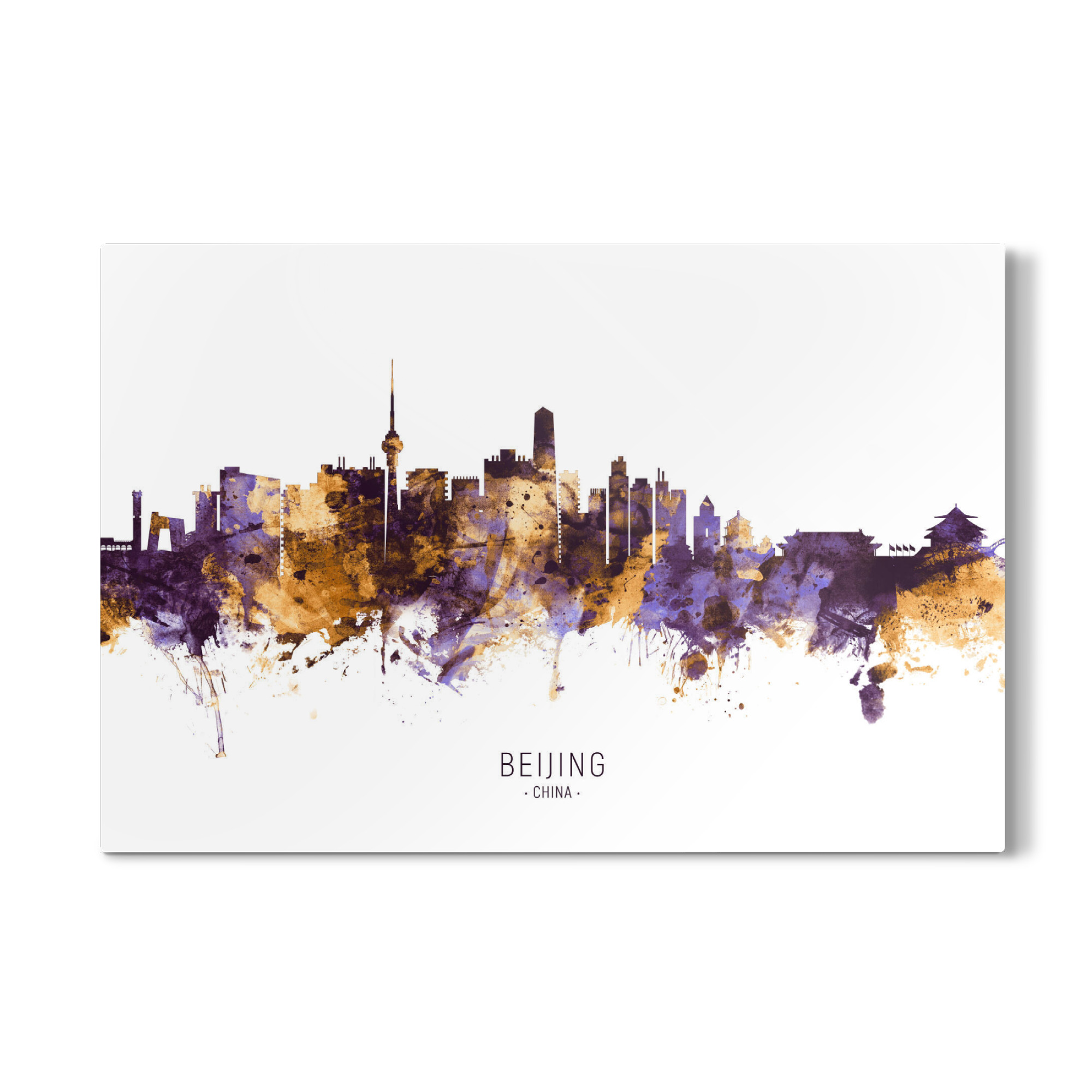 Galerie-Print "Beijing China Skyline PurpleGold" 75x50 cm artboxONE