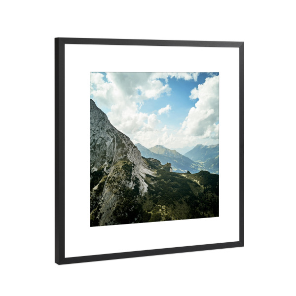 Poster mit Rahmen Schwarz (Metallic) "Berg in Österreich" artboxONE - Natur - Berg,Wolken,Natur,Wandern,Himmel,Perspektive