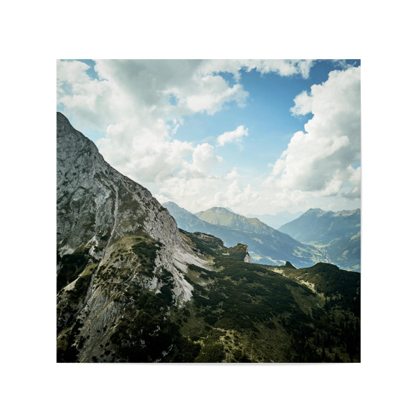 Poster 20x20 cm "Berg in Österreich" artboxONE - Natur - Berg,Wolken,Natur,Wandern,Himmel,Perspektive
