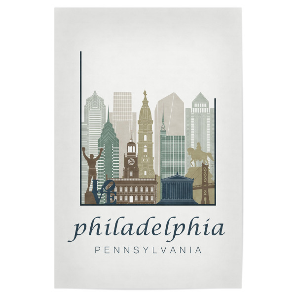 Poster "Philadelphia skyline light blue" artboxONE - Städte,Architektur