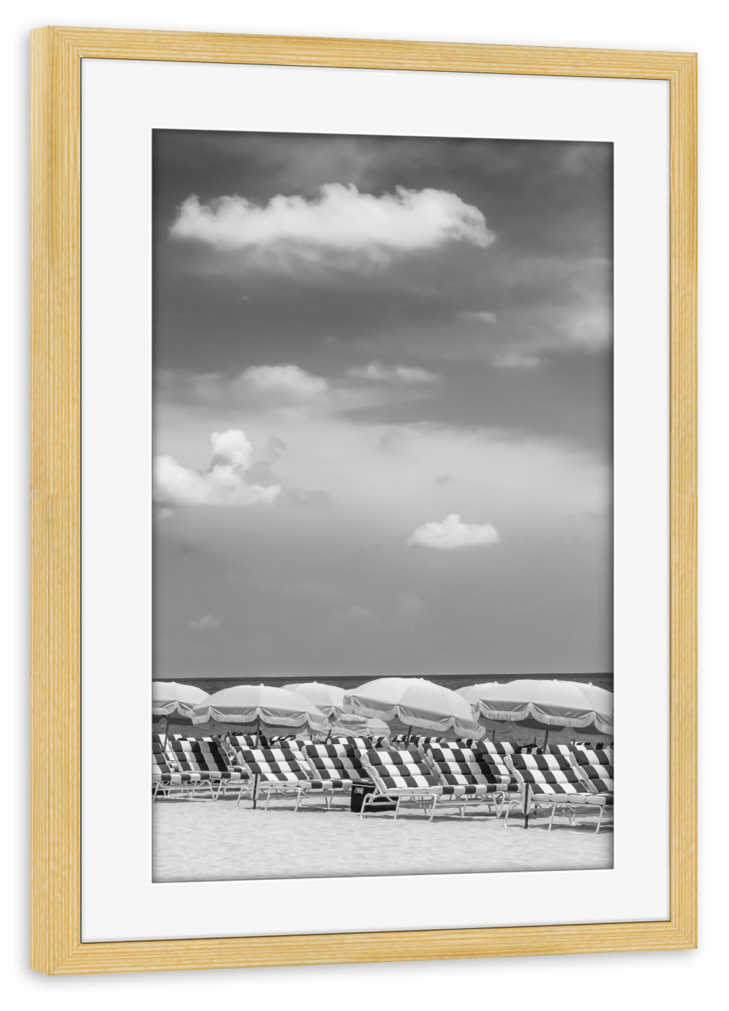 Poster mit Rahmen kiefer "Strandidylle" artboxONE - Reise,Schwarzweiß