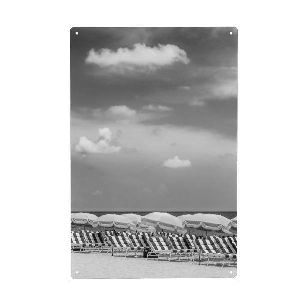 Metall Poster "Strandidylle" artboxONE - Reise,Schwarzweiß