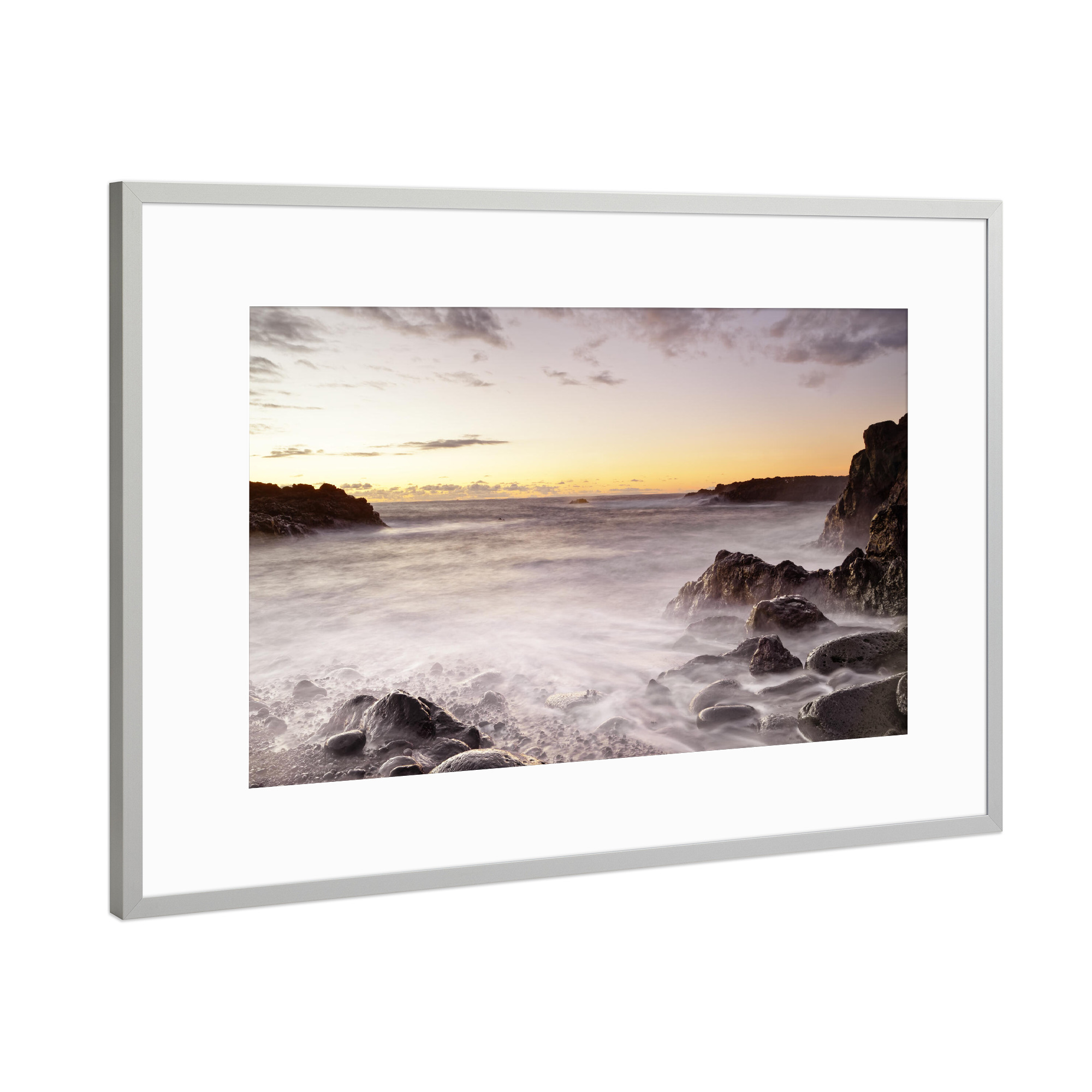 Poster mit Rahmen Silber "Stille Abendstimmung" artboxONE - Natur,Reise,Reise / Strand und Meer