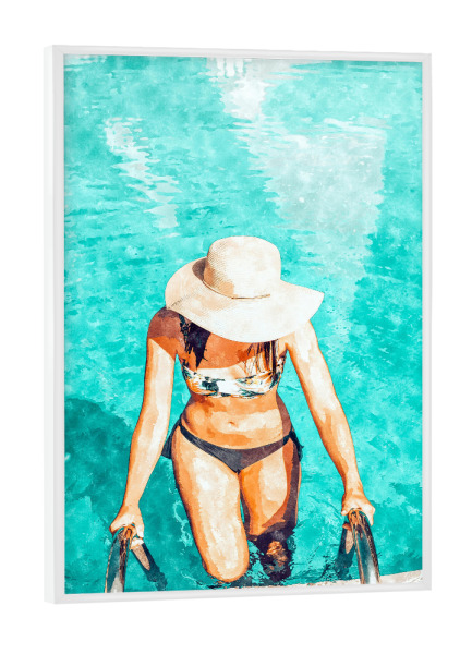 Poster mit weißem Rahmen "Pool Fashion | Modern Bohemian" artboxONE - Menschen