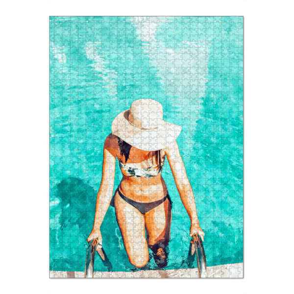 Puzzle Ravensburger "Pool Fashion | Modern Bohemian" artboxONE - Menschen
