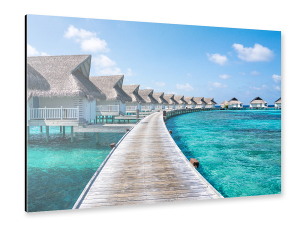 Alu-Dibond "Urlaub in einem Overwater Bungalow" 30x20 cm artboxONE