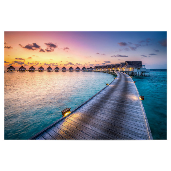 Poster 30x20 cm "Sonnenuntergang | Malediven" artboxONE - Reise / Strand und Meer