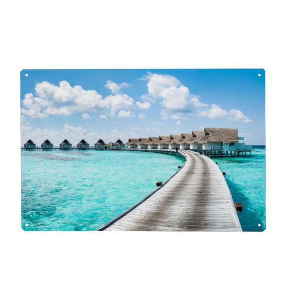 Metall Poster "Luxusurlaub auf den Malediven" artboxONE - Reise / Strand und Meer