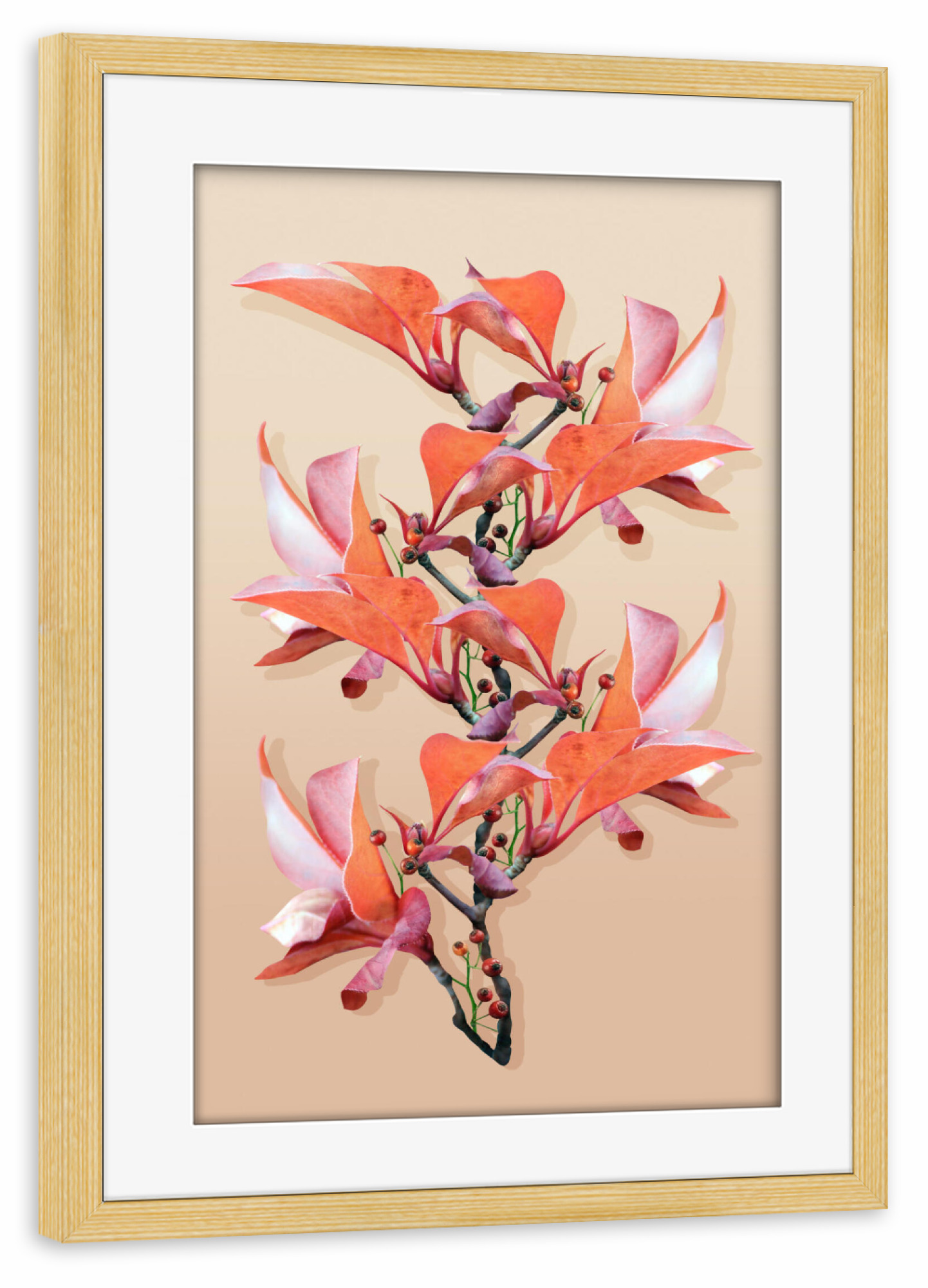 Poster mit Rahmen kiefer "Flower Graphics" artboxONE - Natur,Reise,Floral,Fashion