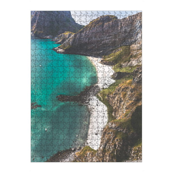 Puzzle Ravensburger "Lofoten beach" artboxONE - Reise / Strand und Meer - Strand,Lofoten,Norwegen,Berge,Meer,Natur - Bild strand