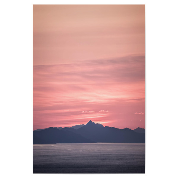 Poster 30x20 cm "Morning view" artboxONE - Natur,Reise - Sonnenaufgang,Lofoten,Inseln,Mountains,Water,Sun,Rising,Sunrising,Sunrise,Norwegen