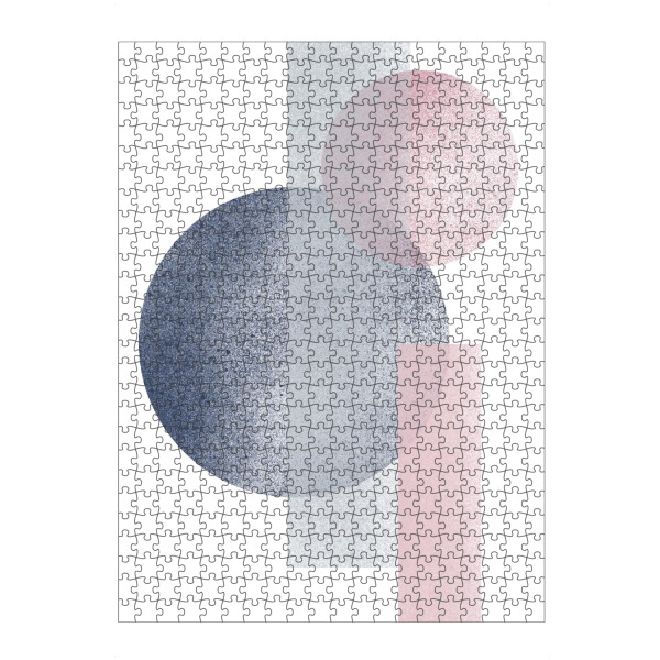 Puzzle Ravensburger "Abstraction in Pink and Blue" artboxONE - Abstrakt - Pink,Blue,Grey,Minimal,Abstract,Circle,Rectangle - Bild pink