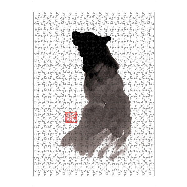 artboxONE Puzzle "The wolf" artboxONE - Tiere,Schwarzweiß - Wolf,Dog,Sumie,Japan,Chinese,Animal - Bild wolf