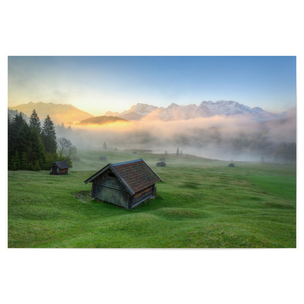 Poster 30x20 cm "Nebel am Geroldsee in Bayern" artboxONE - Natur,Reise / Länder