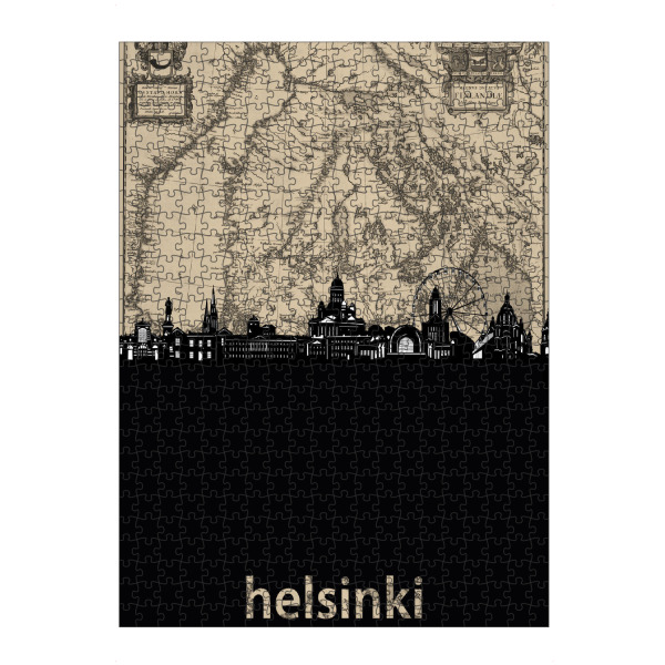 Puzzle Ravensburger "Helsinki skyline map" artboxONE - Städte,Architektur,Kartografie