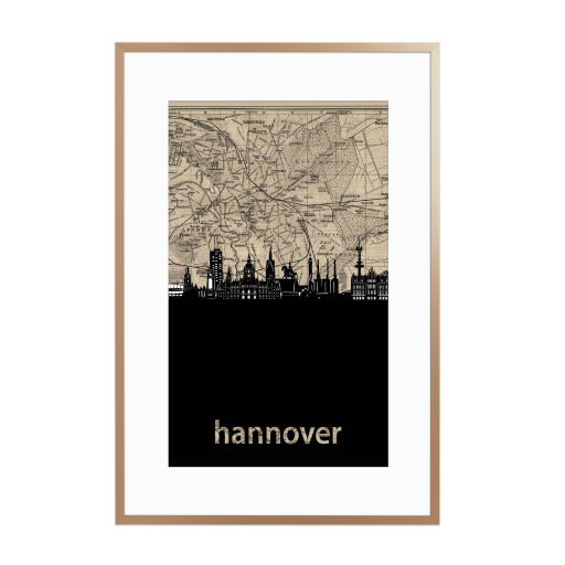Hannover skyline map
