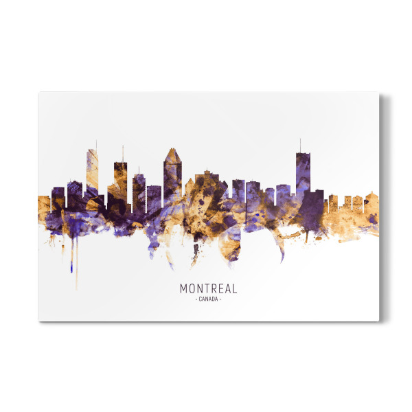 Galerie-Print "Montreal Canada Skyline PurpleGold" 30x20 cm artboxONE