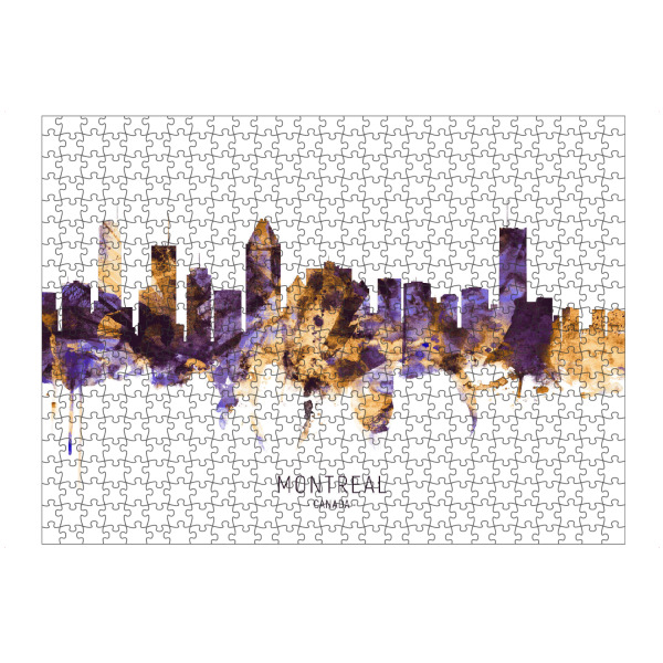 Puzzle Ravensburger "Montreal Canada Skyline PurpleGold" artboxONE - Städte - Montreal,Canada,Skyline,Cityscape,Stadtbild,Watercolor,City