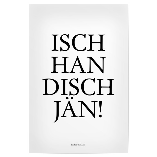 Poster "Isch han disch jän! - Köln" artboxONE - Städte / Köln,Typografie,Schwarzweiß,Liebe,Lustig