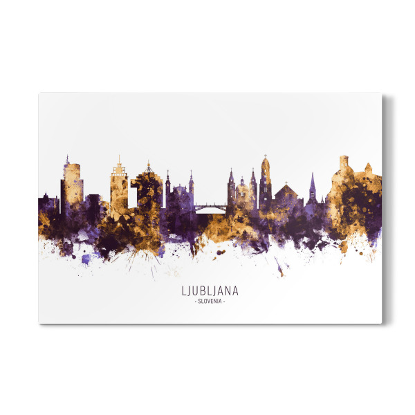 Galerie-Print "Ljubljana Skyline PurpleGold" 30x20 cm artboxONE