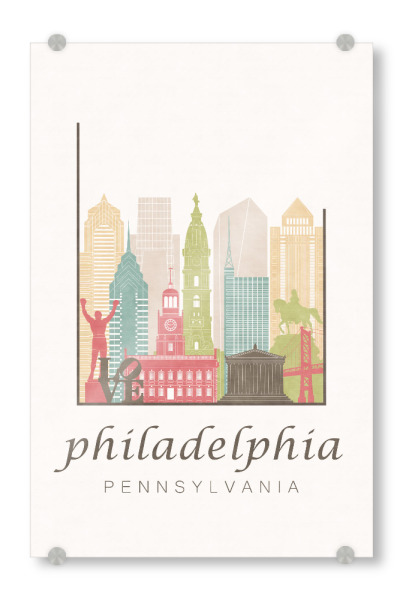 Acrylglasbild "Philadelphia skyline pastel" artboxONE - Städte,Architektur