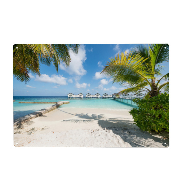 Metall Poster "Malediven - Urlaub am Strand" artboxONE - Reise