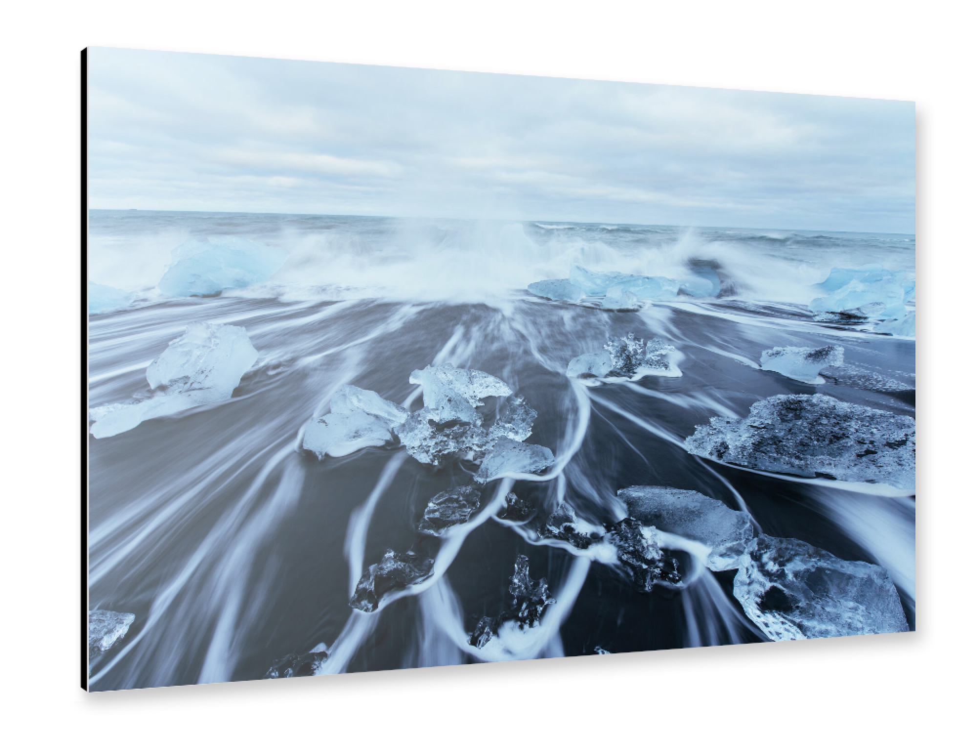 Alu-Dibond "Schmelzende Eisblöcke im Meer" 75x50 cm artboxONE