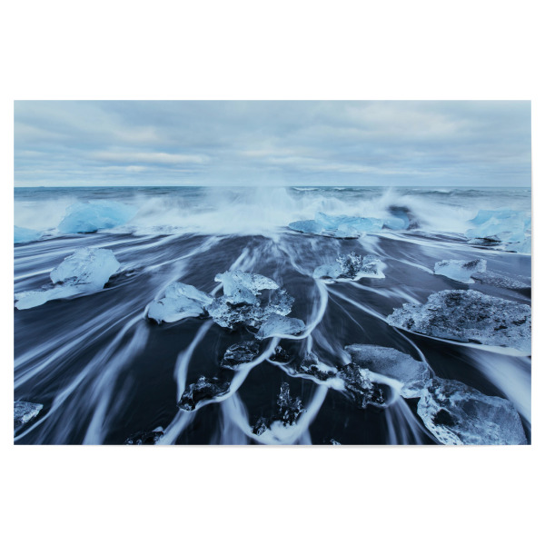 Poster "Schmelzende Eisblöcke im Meer" artboxONE - Natur - Gletscher,Eis,Wasser,Meer,Schmelzen,Erderwärmung,Natur,Naturgewalt,Wellen