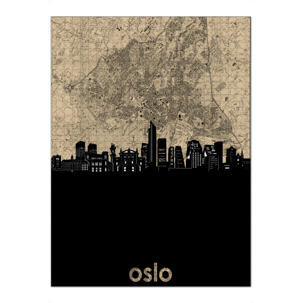 Puzzle Ravensburger "Oslo skyline map" artboxONE - Städte,Architektur,Kartografie