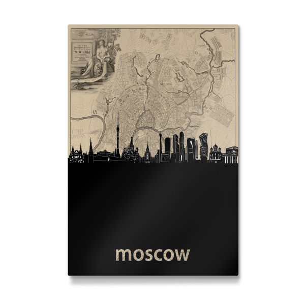 Galerie-Print "Moscow skyline map" 30x20 cm artboxONE