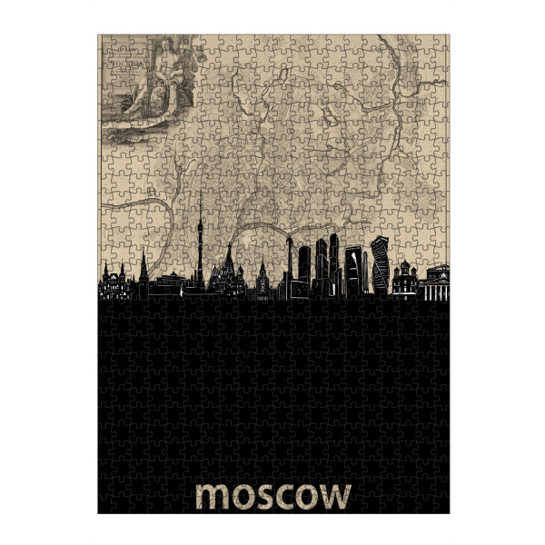 artboxONE Puzzle "Moscow skyline map" artboxONE - Städte,Architektur,Kartografie